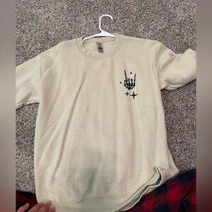 Women's Cream Sweater with Black Graphic